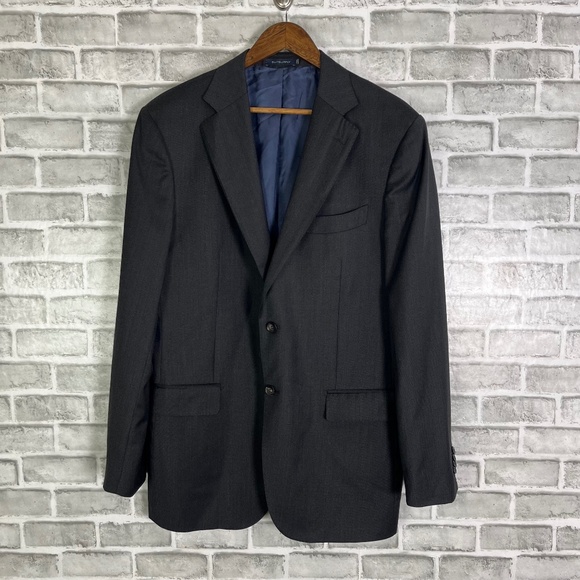 SuitSupply Napoli Charcoal Gray 2 Button Double Vented Blazer Suit Jacket Sz 44L